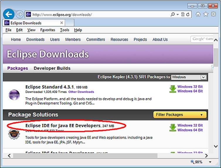 eclipse ide for java ee developers download windows 64 bit